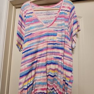 TORRID Colorful Striped V-Neck Top